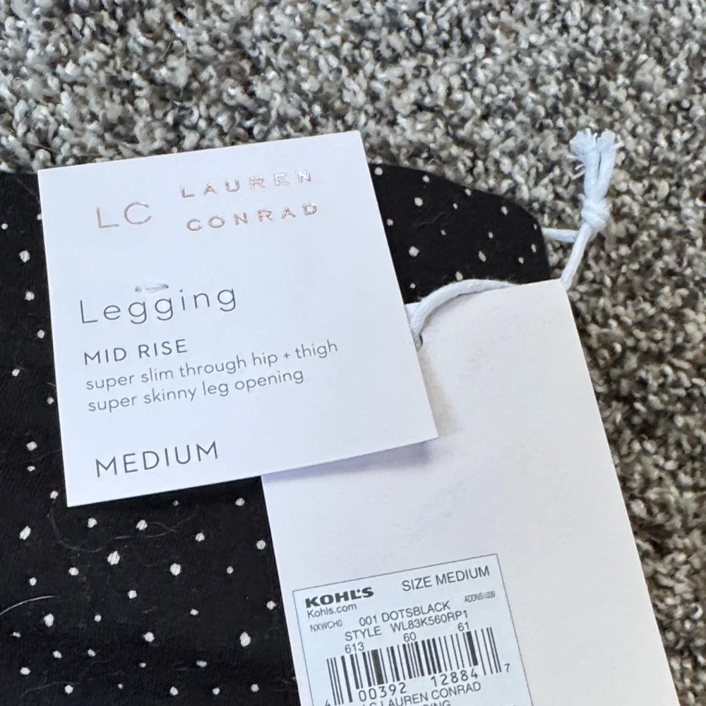 LC Lauren Conrad Black Polka Dot Leggings - Picture 2 of 3